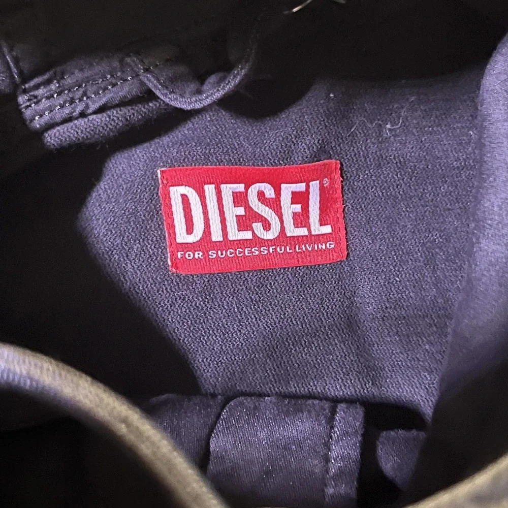 Diesel Jacket Mens Small Black D-Hennes Jogg JoggJeans Hooded Parka Full Zip